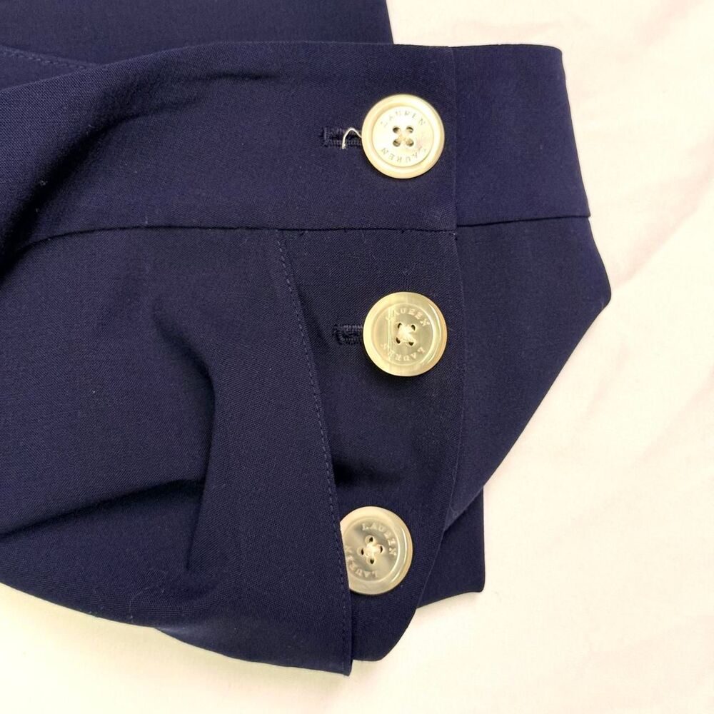 lauren ralph lauren navy blue pencil skirt with pearl toned buttons - Picture 6 of 8